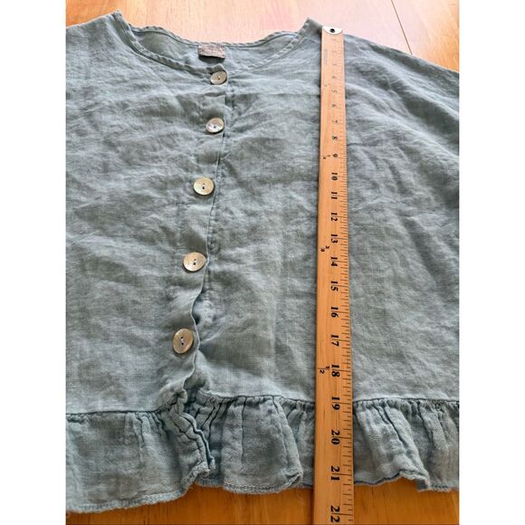 “Made in Italy 100% Linen Vera Tucci One Size Blouse - Picture 8 of 11